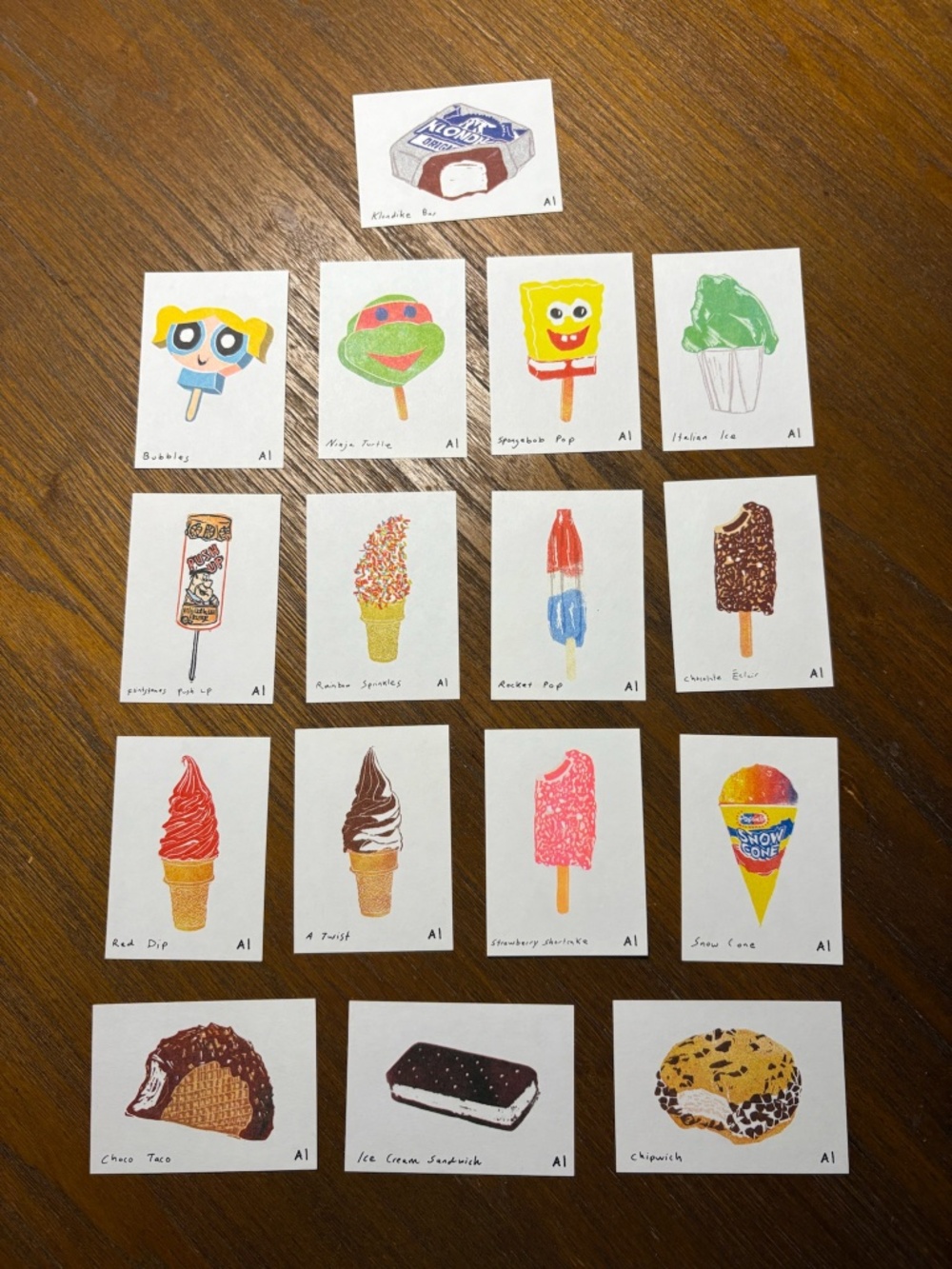 Anastasia Inciardi Mini Print - Ice Cream Set - 16 prints total